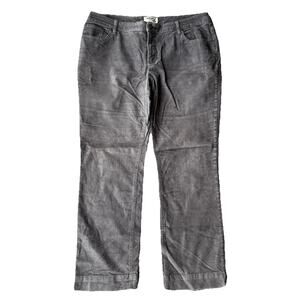 St Johns Bay Pants Sz 14 Corduroy Classic Fit Straight Leg Womens Gray Casual